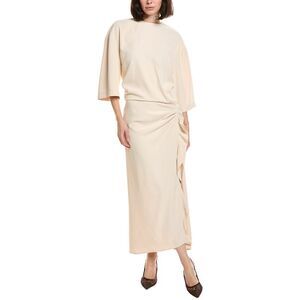 Hl Affair Womens Short Sleeve Midi Dress, White